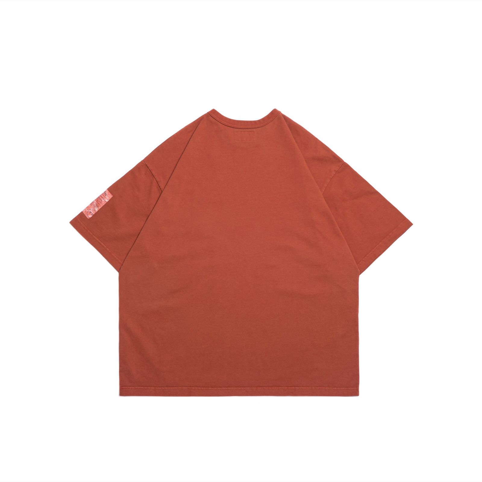 【ラスト1点 M】pigment-dyed catchword t-shirt / ウォッシュドオレンジ
