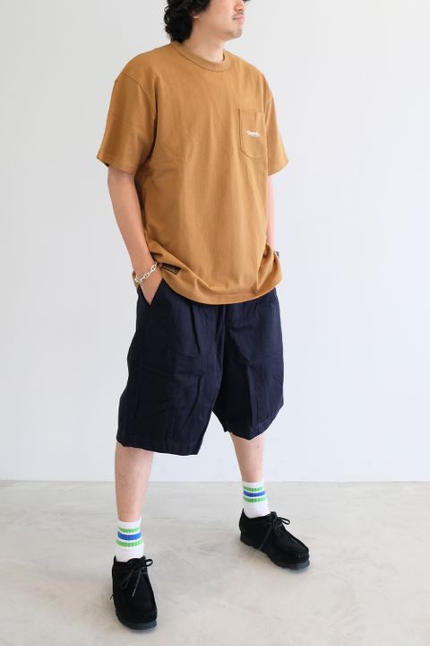 Persevere のポケTEEとハーフパンツの着こなし