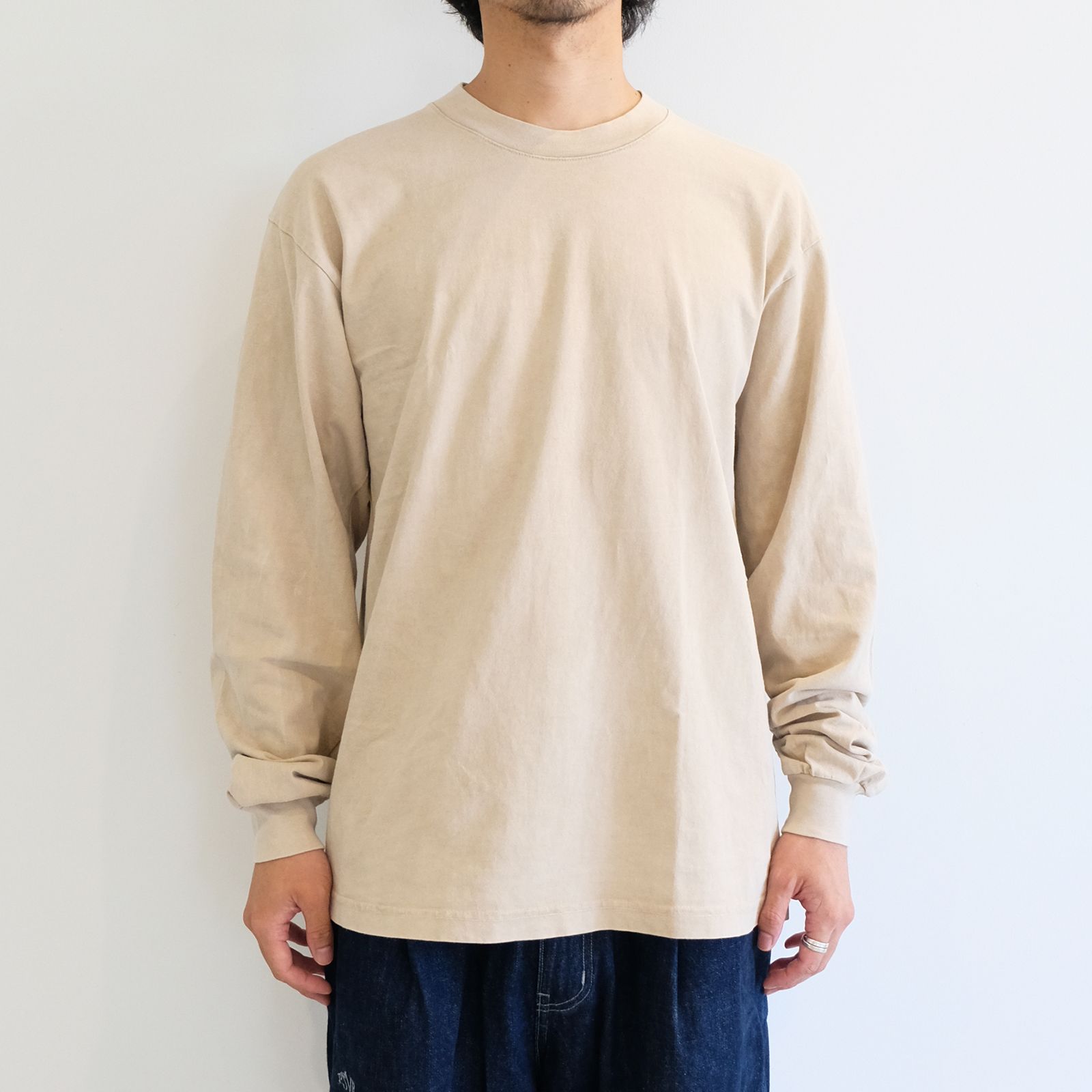 【MINE×GNS】claydye long sleeve t-shirt / クレイホワイト