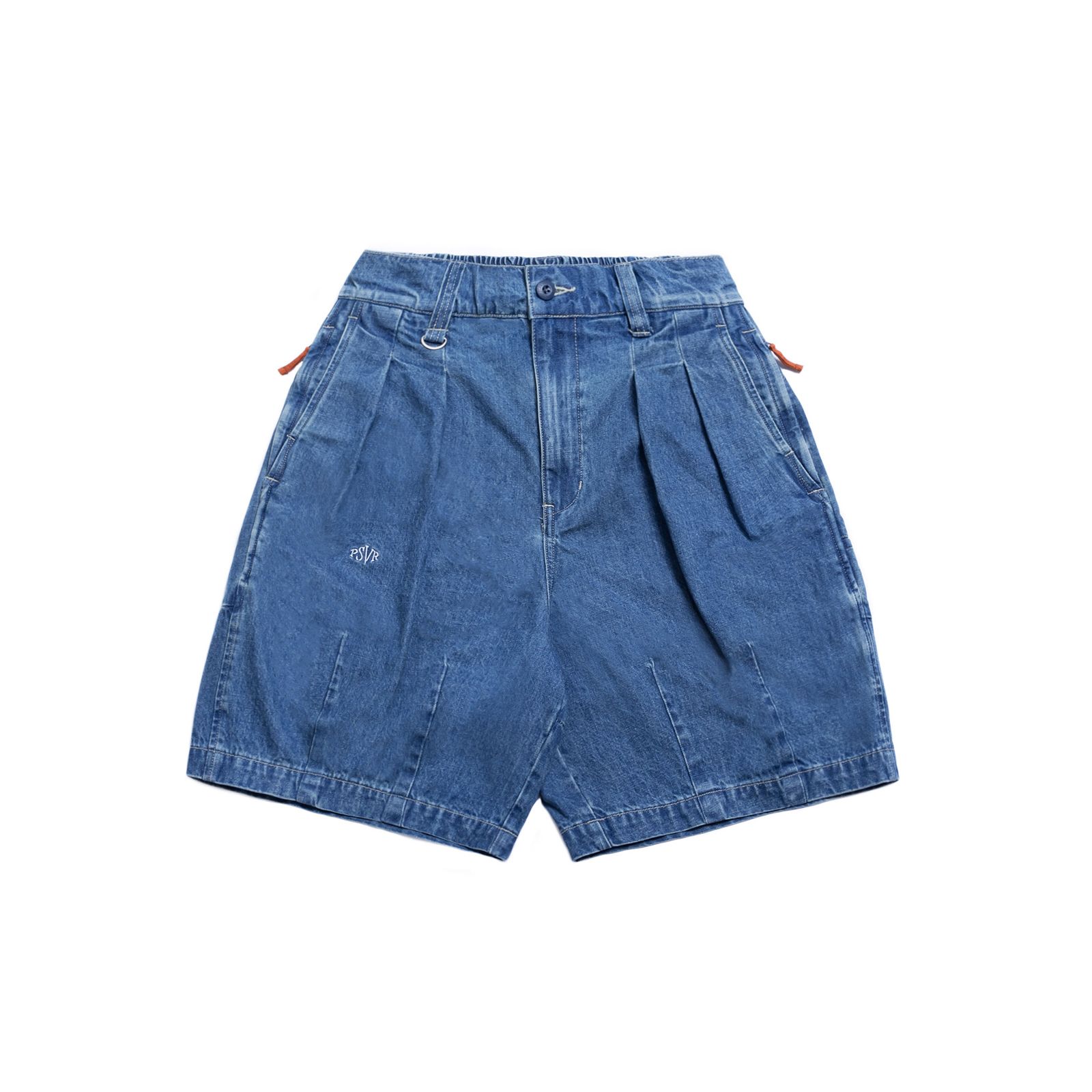 【ラスト1点 M】pleated balloon shorts / ウォッシュドブルー