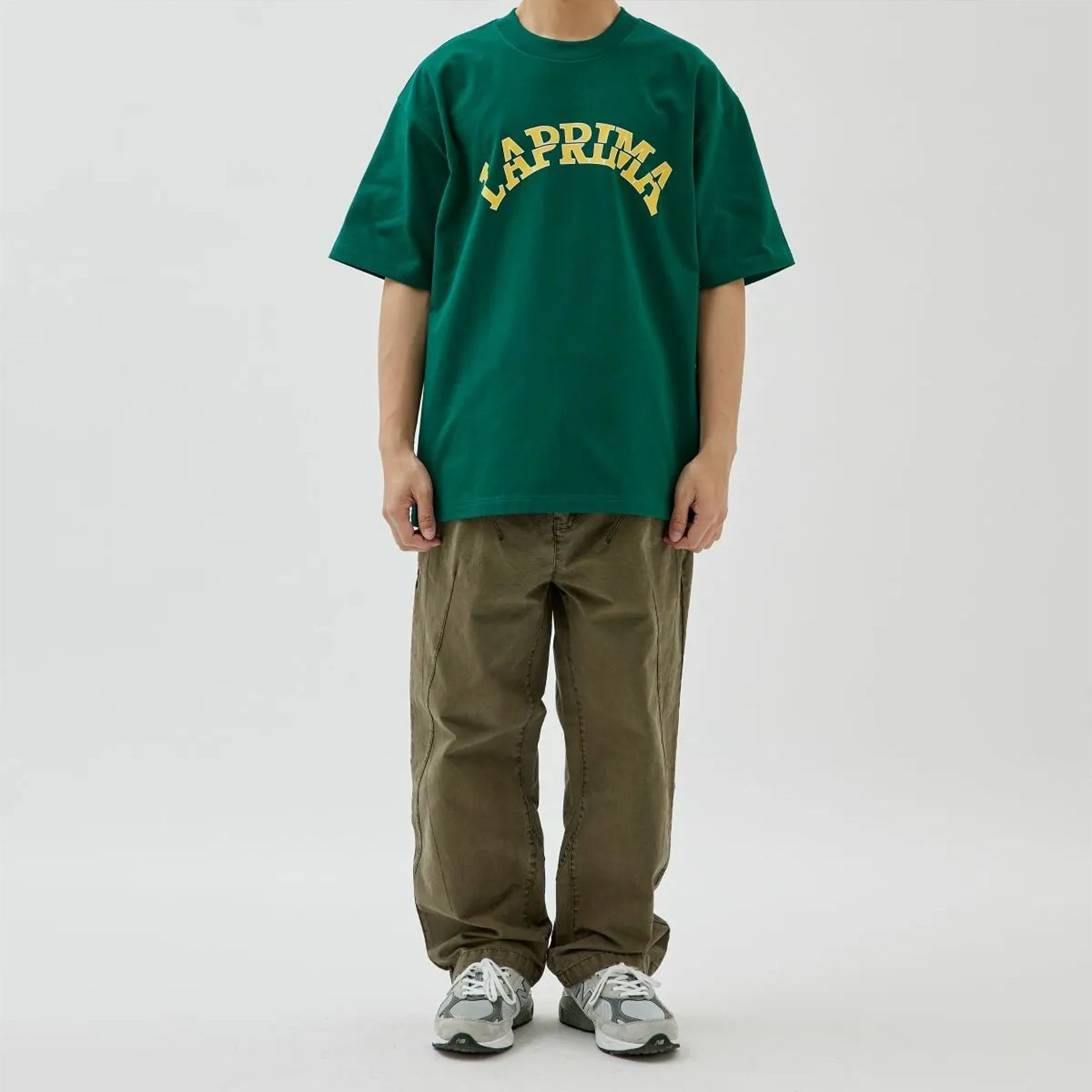 【ラスト1点 L 】university font crewneck tee / グリーン