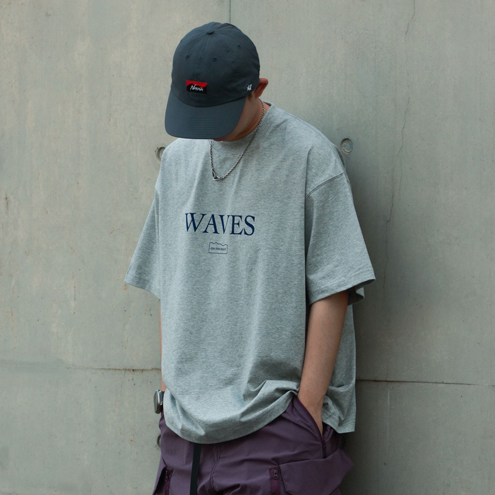 【ラスト1点 M 】"waves" sorona print tee / グレー