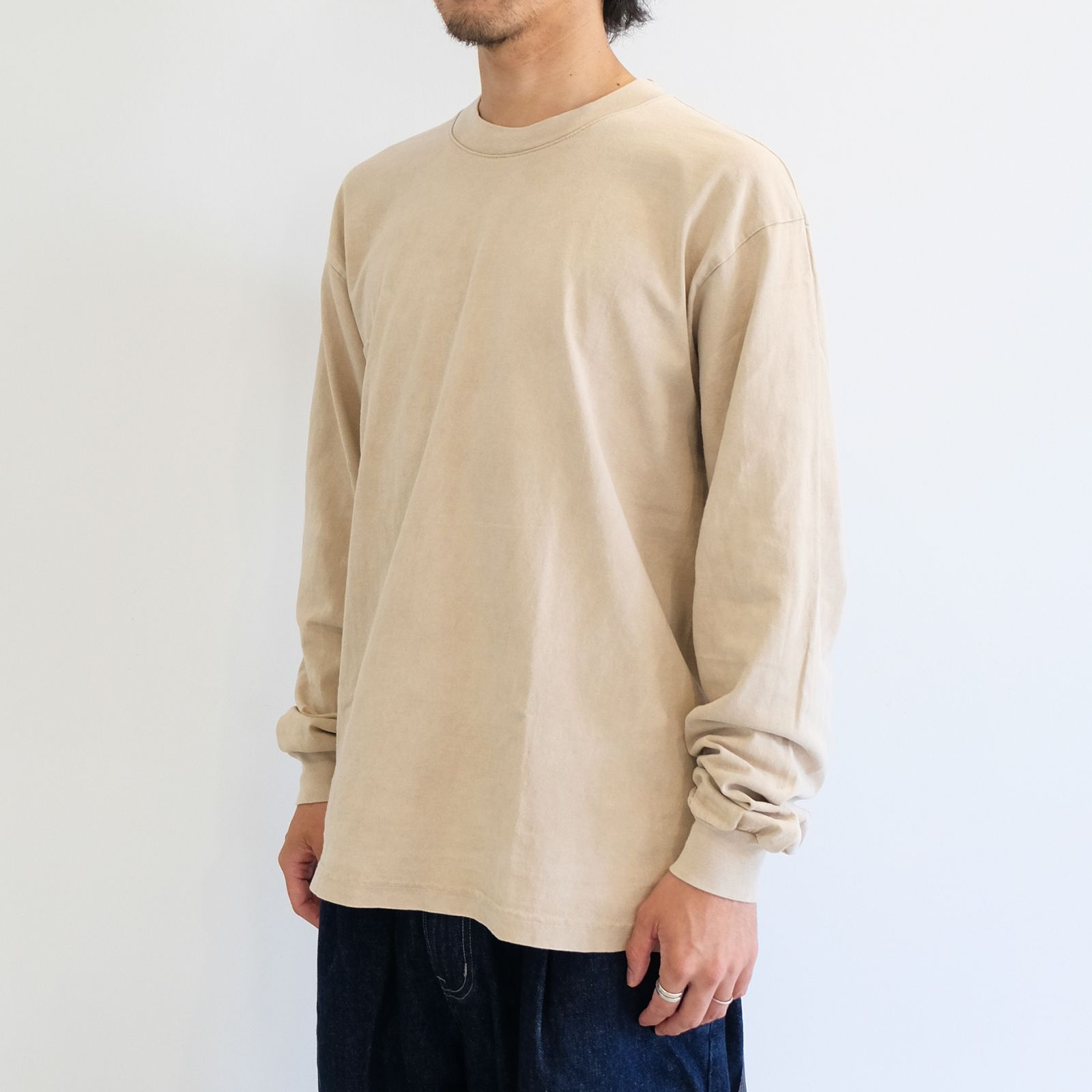 【MINE×GNS】claydye long sleeve t-shirt / クレイホワイト
