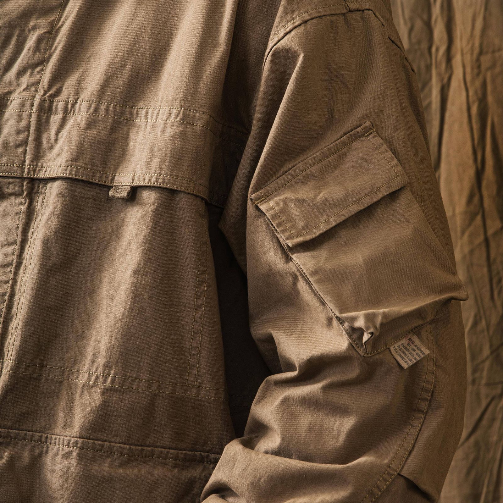 【ラスト1点 XL】stonewashed multi-pocket field jacket / カーキ