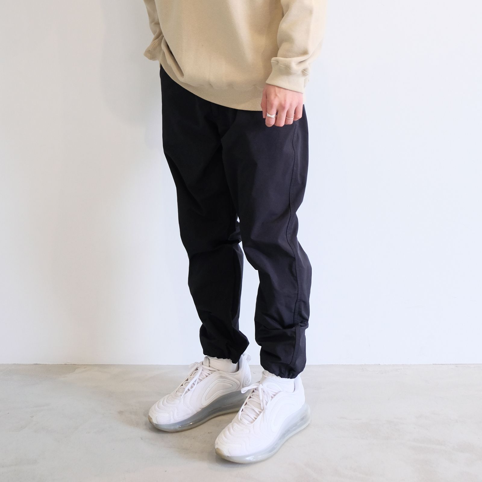 CALEE - 【ラスト1点 S 】P/N Mil cloth track easy pants / ブラック