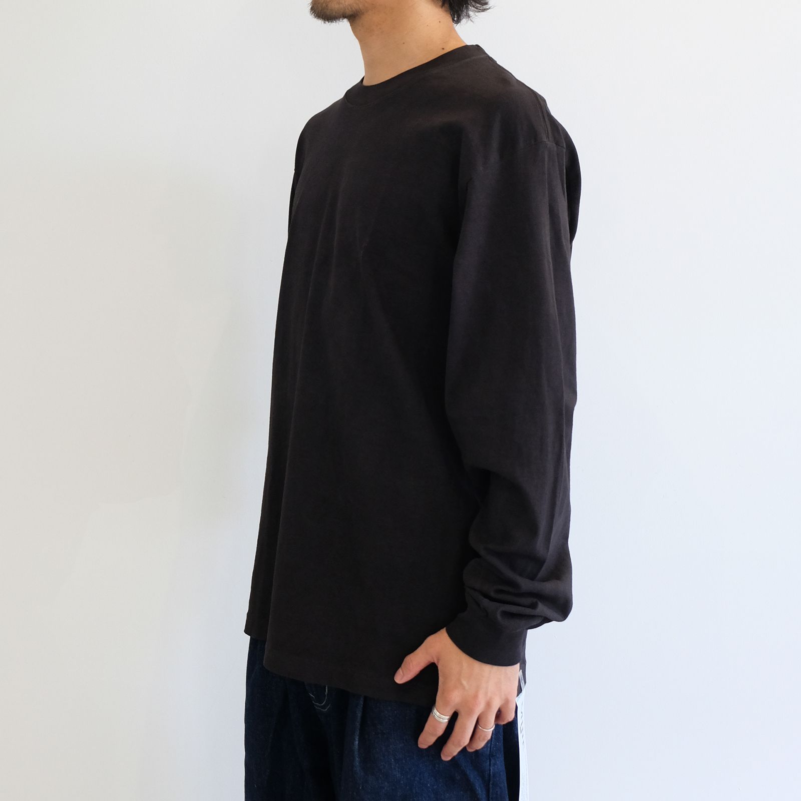 【MINE×GNS】claydye long sleeve t-shirt / クレイブラック