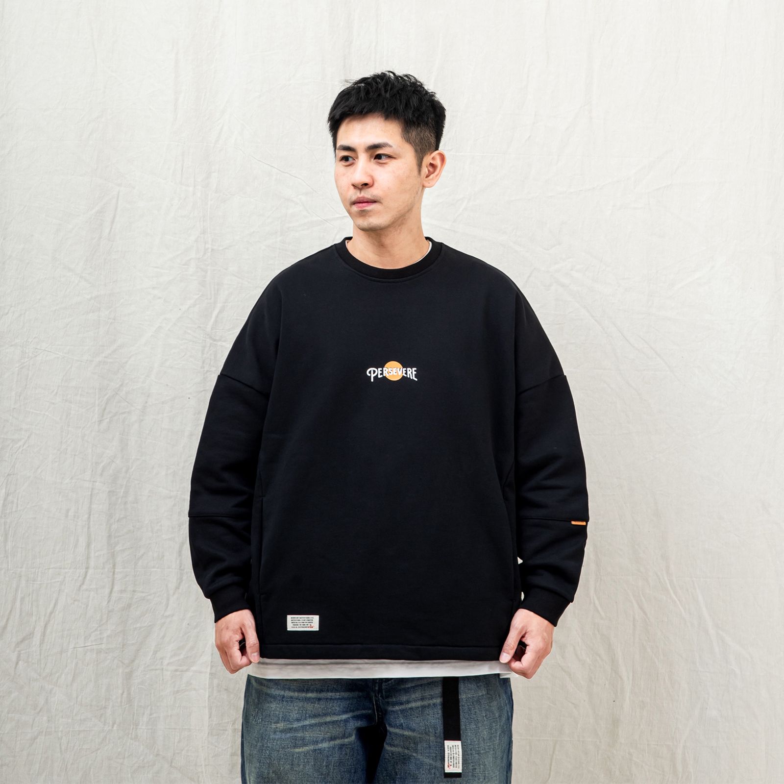 【ラスト1点 XL 】rising sun classic washed sweatshirt / ブラック