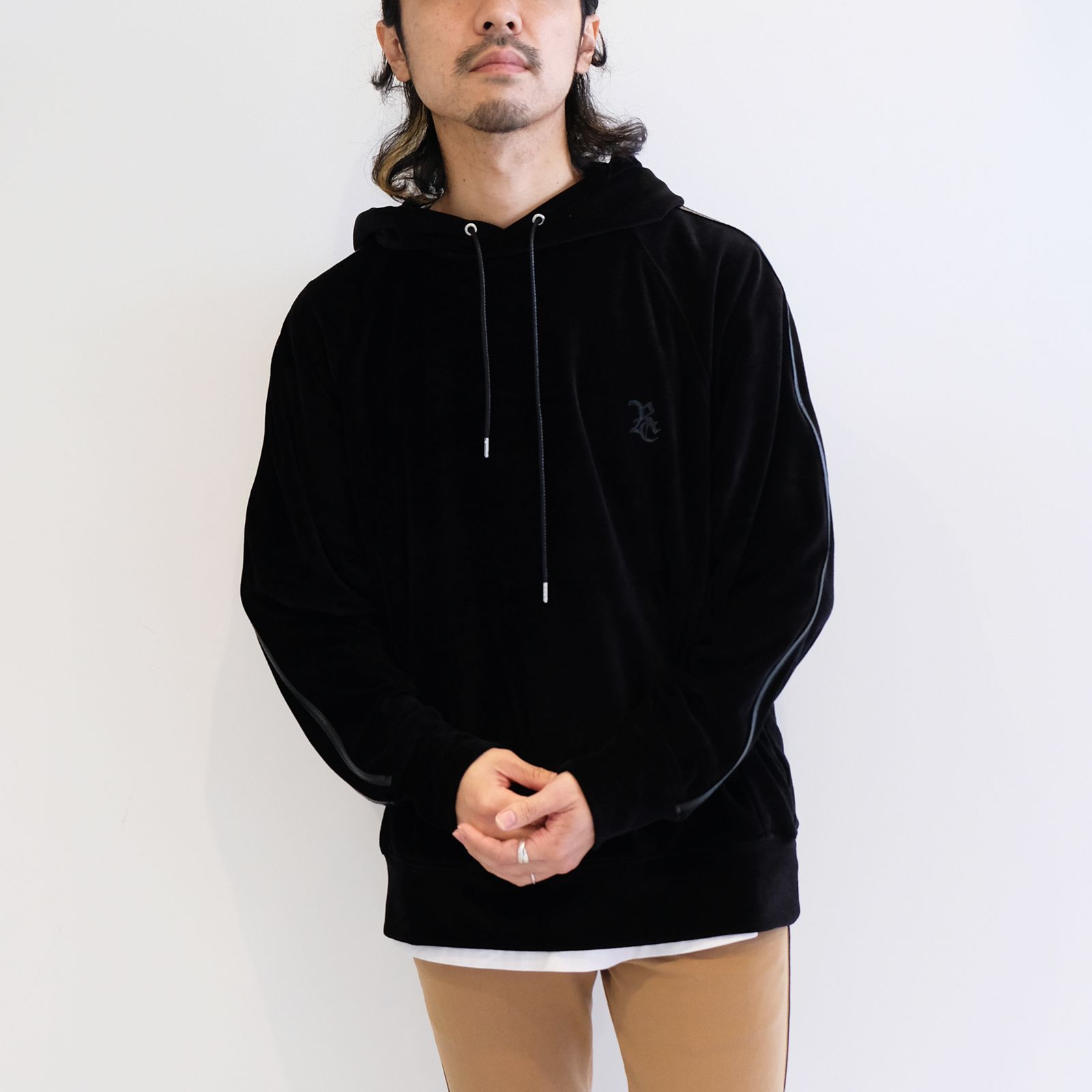 新品RESOUNDCLOTHINGベロアパーカー3メンズBEIGE定価29700