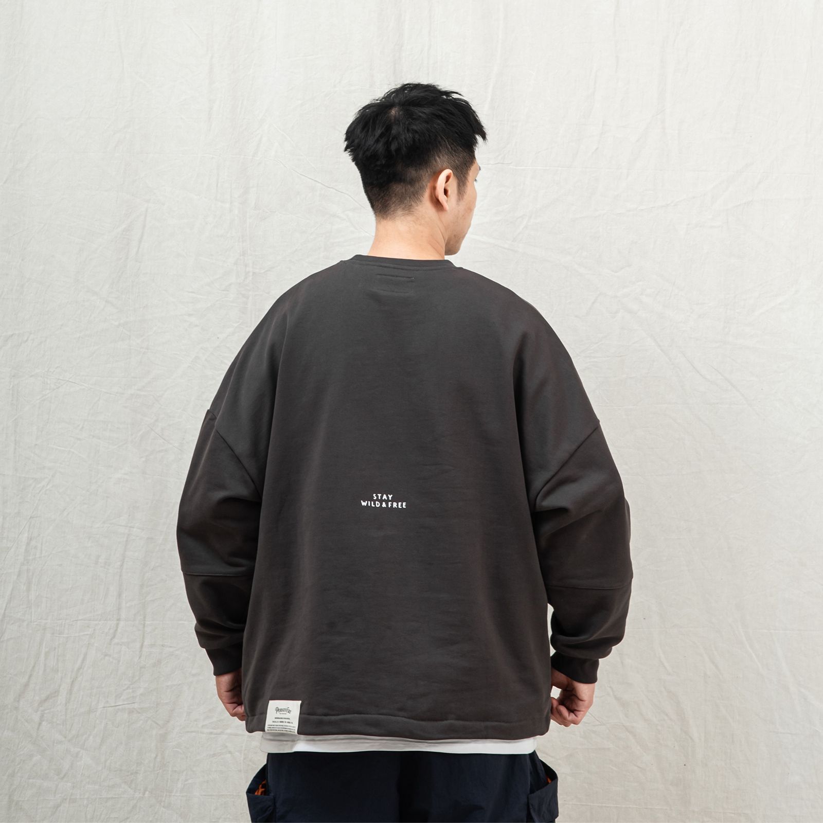 rising sun classic washed sweatshirt / チャコールグレー