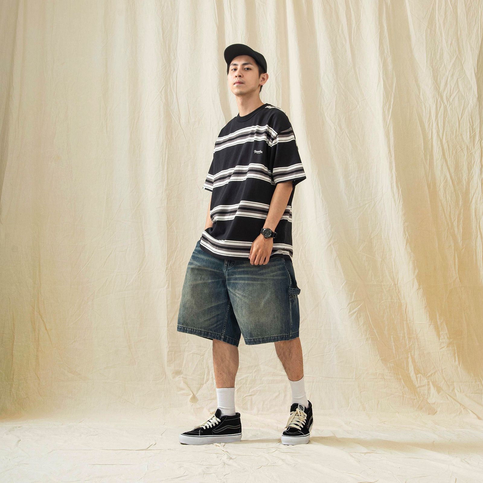 【ラスト1点 XL 】hige denim shorts / ブルー