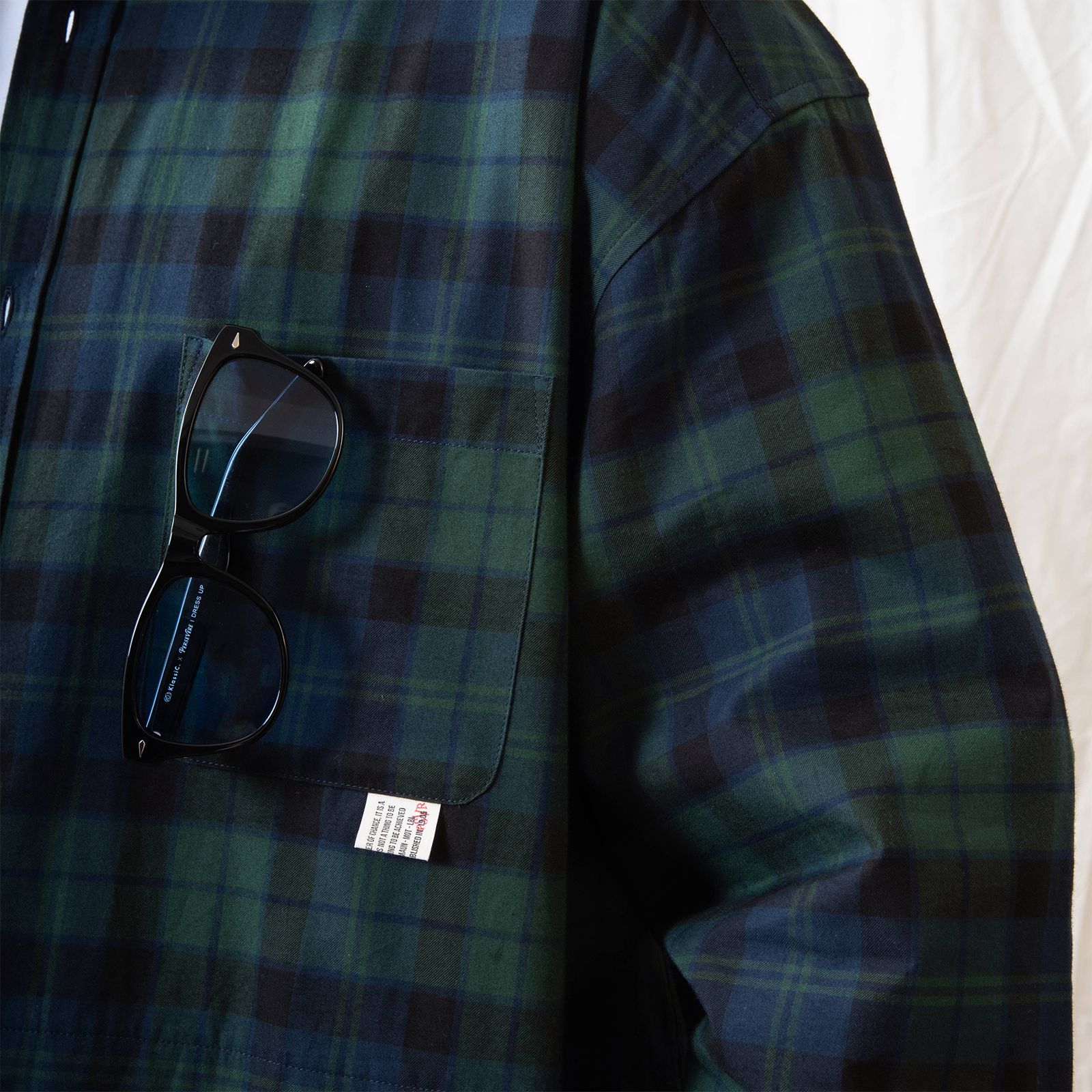 [ラスト1点 M ] persevere long sleeve check shirts / グリーン×ブルー