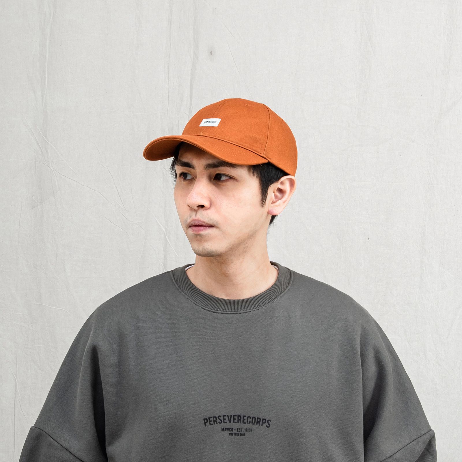 【ラスト1点】6-panel twill cap / オレンジ