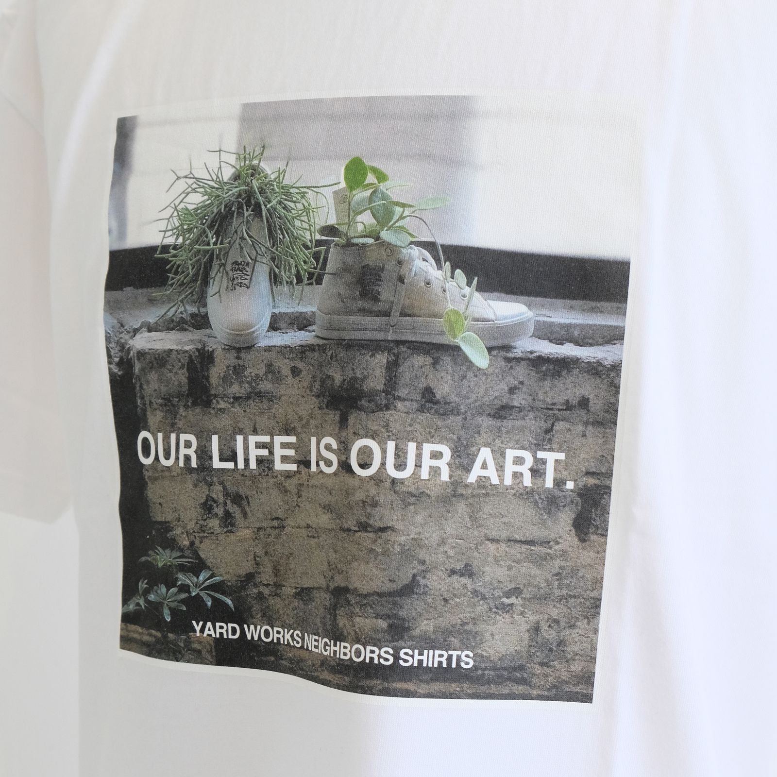 [ラスト1点 XL ]【グッドネイバーズシャツ×YARD WORKS】フォトプリント ビックシルエットTシャツ / big silhouette Tee / ホワイト