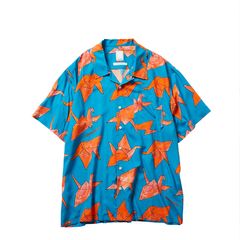 【ラスト1点 S】origami rayon shirt / ブルー