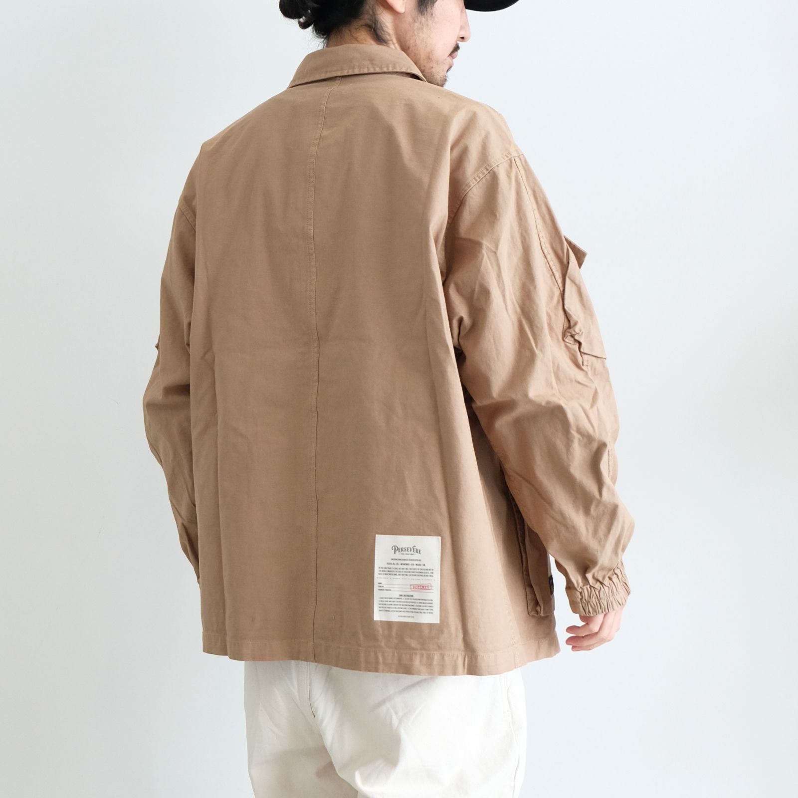 【ラスト1点 XL】stonewashed multi-pocket field jacket / カーキ
