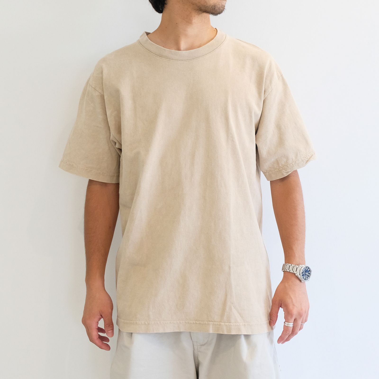 【MINE×GNS】claydye short sleeve t-shirt / クレイホワイト