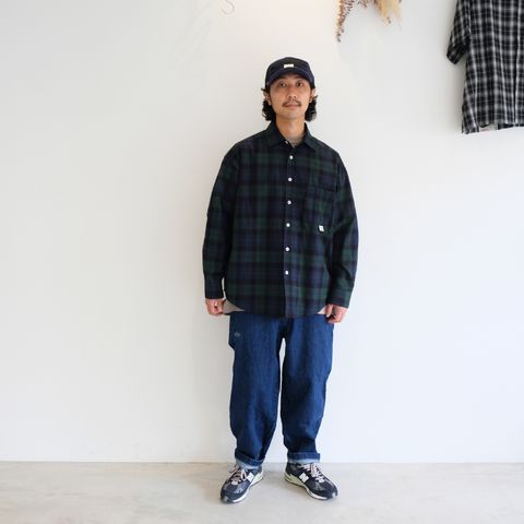 【2023.9.18(mon) 】チェックシャツにデニムを濃いめなトーンで
