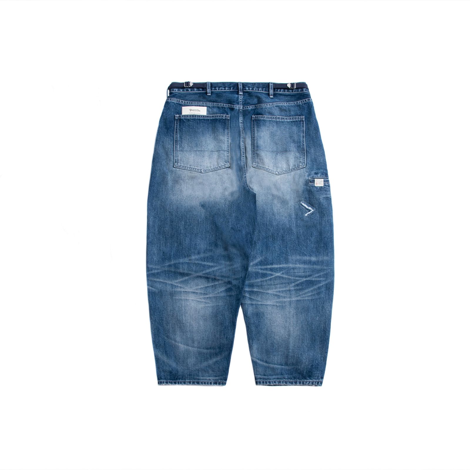 【ラスト1点 L】distressed selvedge denim jeans / ウォッシュドブルー