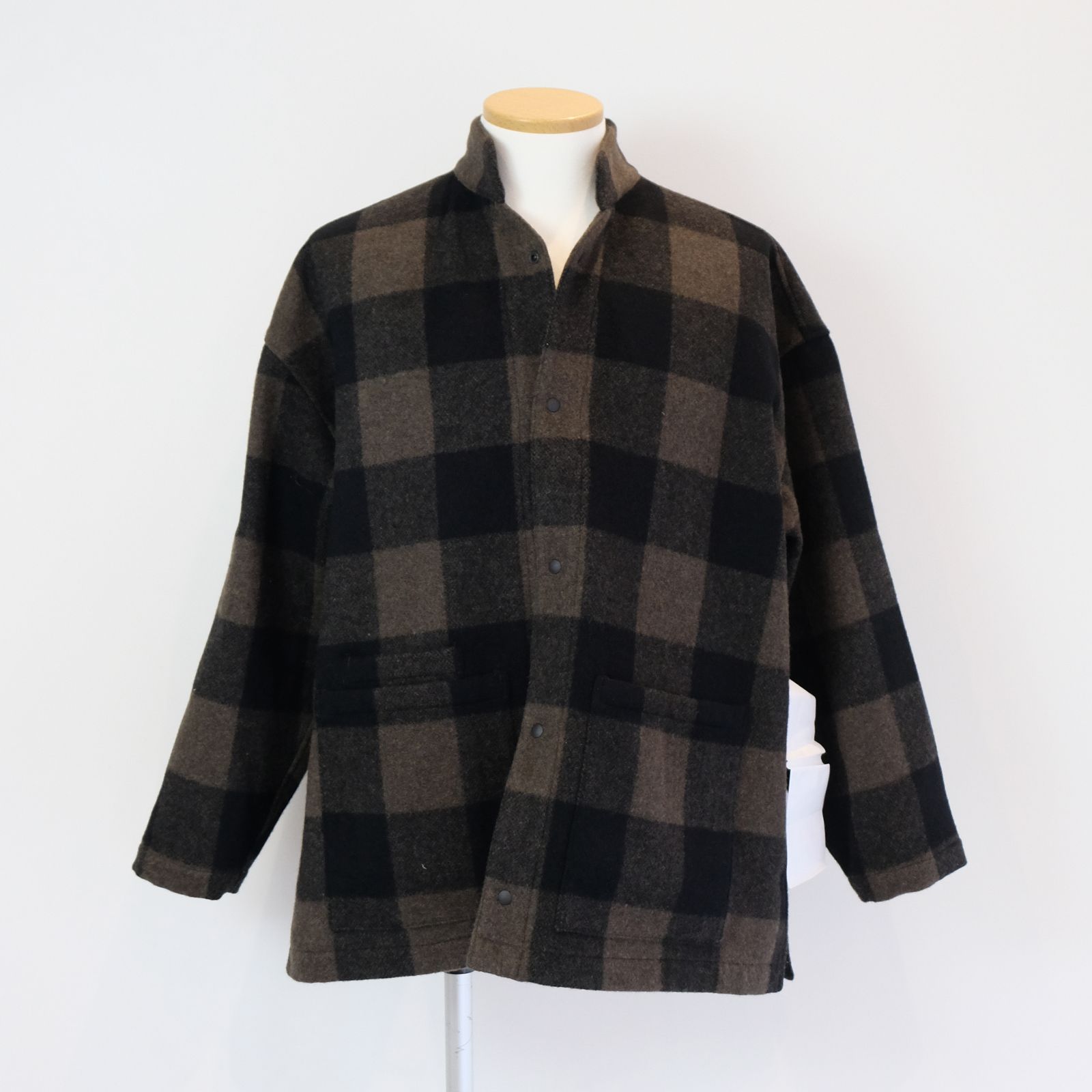 [ラスト1点]【グッドネイバーズシャツ×YARD WORKS】jasper wool yard shirt jacket / カーキチェック