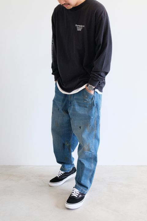 ロンTEE +デニムスタイルをシルエットで差別化