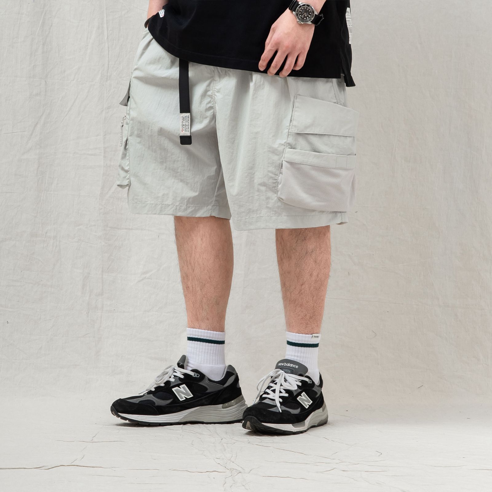 【ラスト1点 M 】water-repellent nylon cargo shorts / オフホワイト