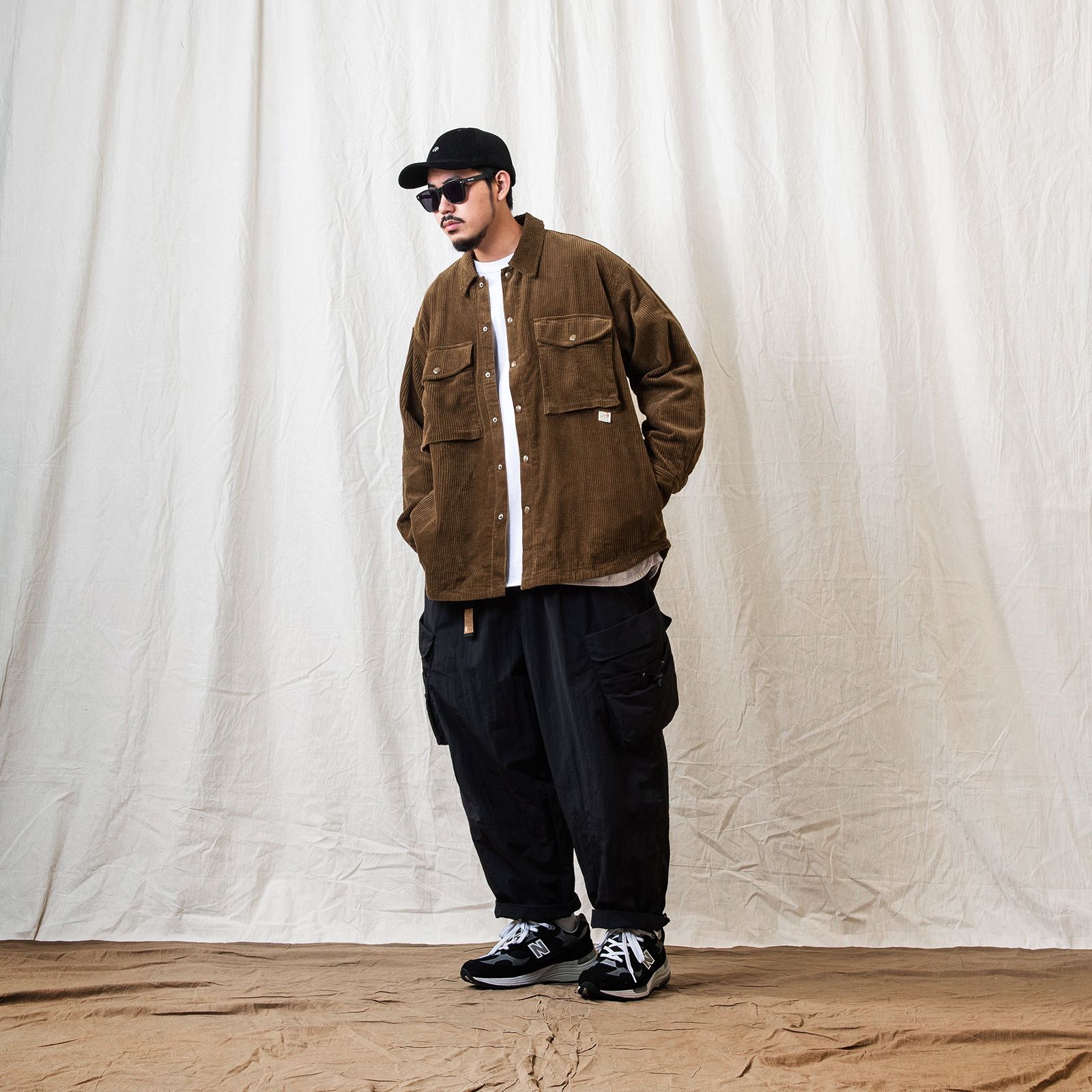 【ラスト1点 XL 】long sleeve corduroy jac-shirts / ダークブラウン