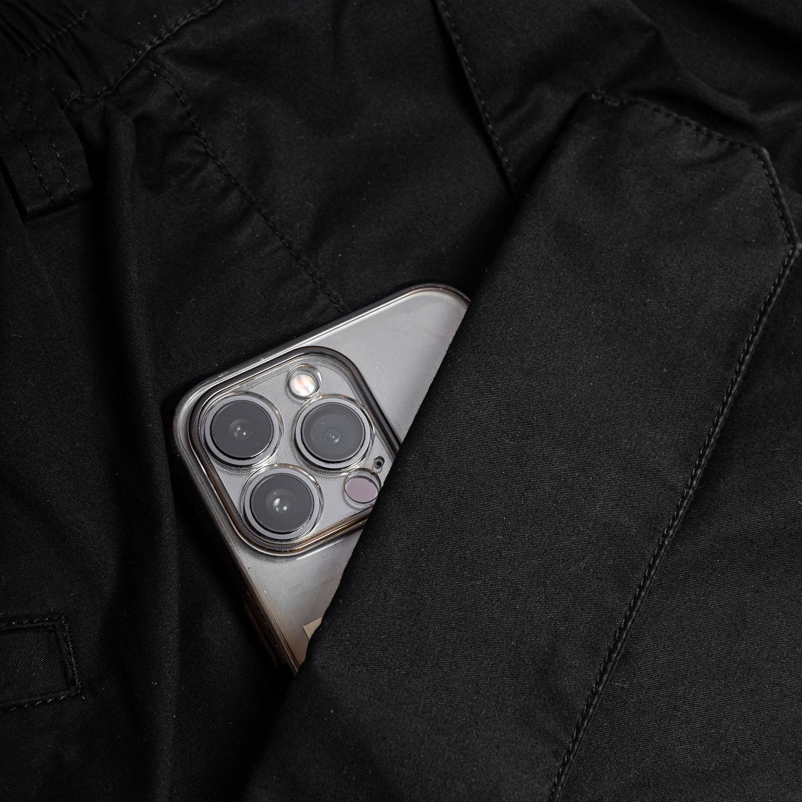 【ラスト1点 M 】washed multi-pocket cargo shorts / ブラック