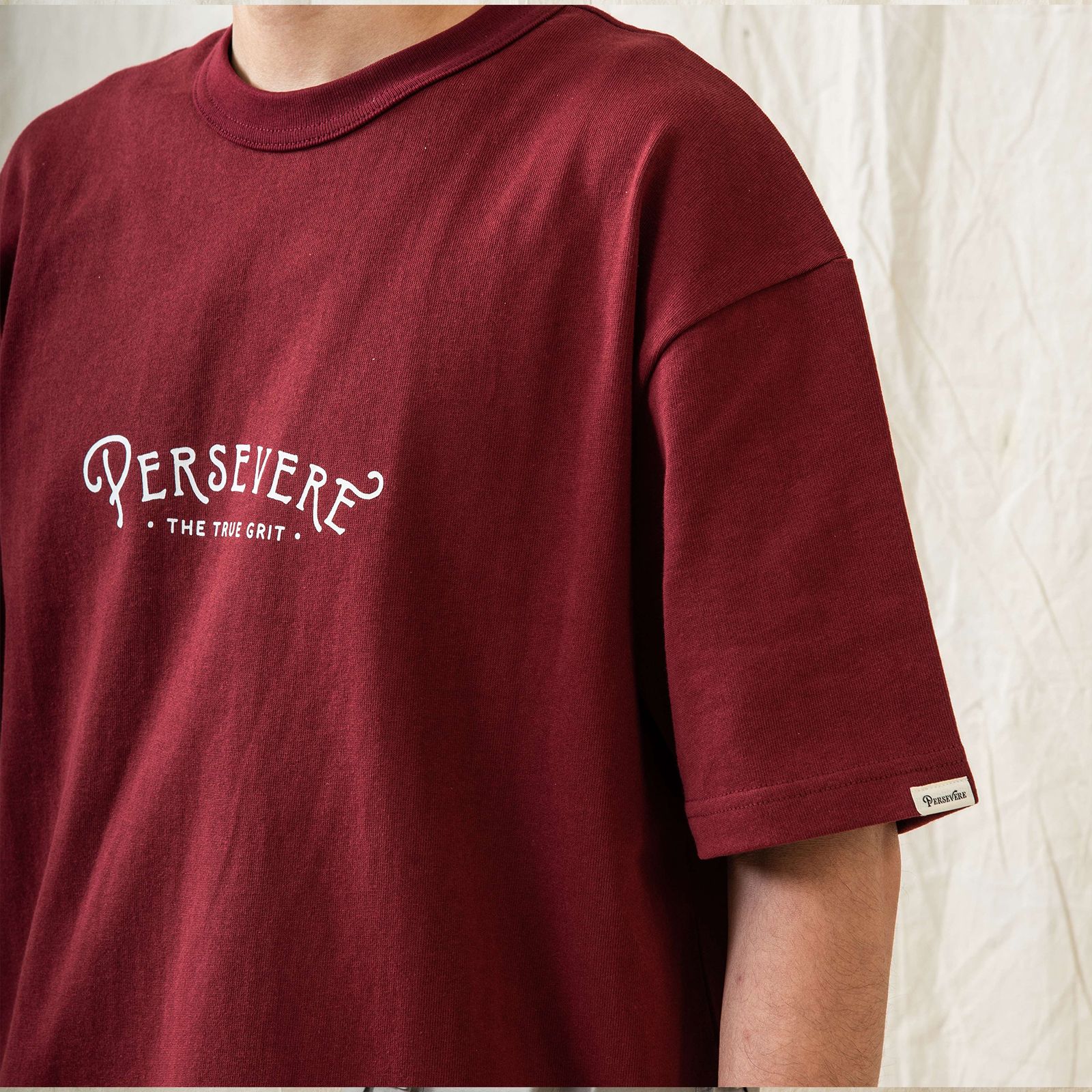 handwritten logotype t-shirt / クラレット