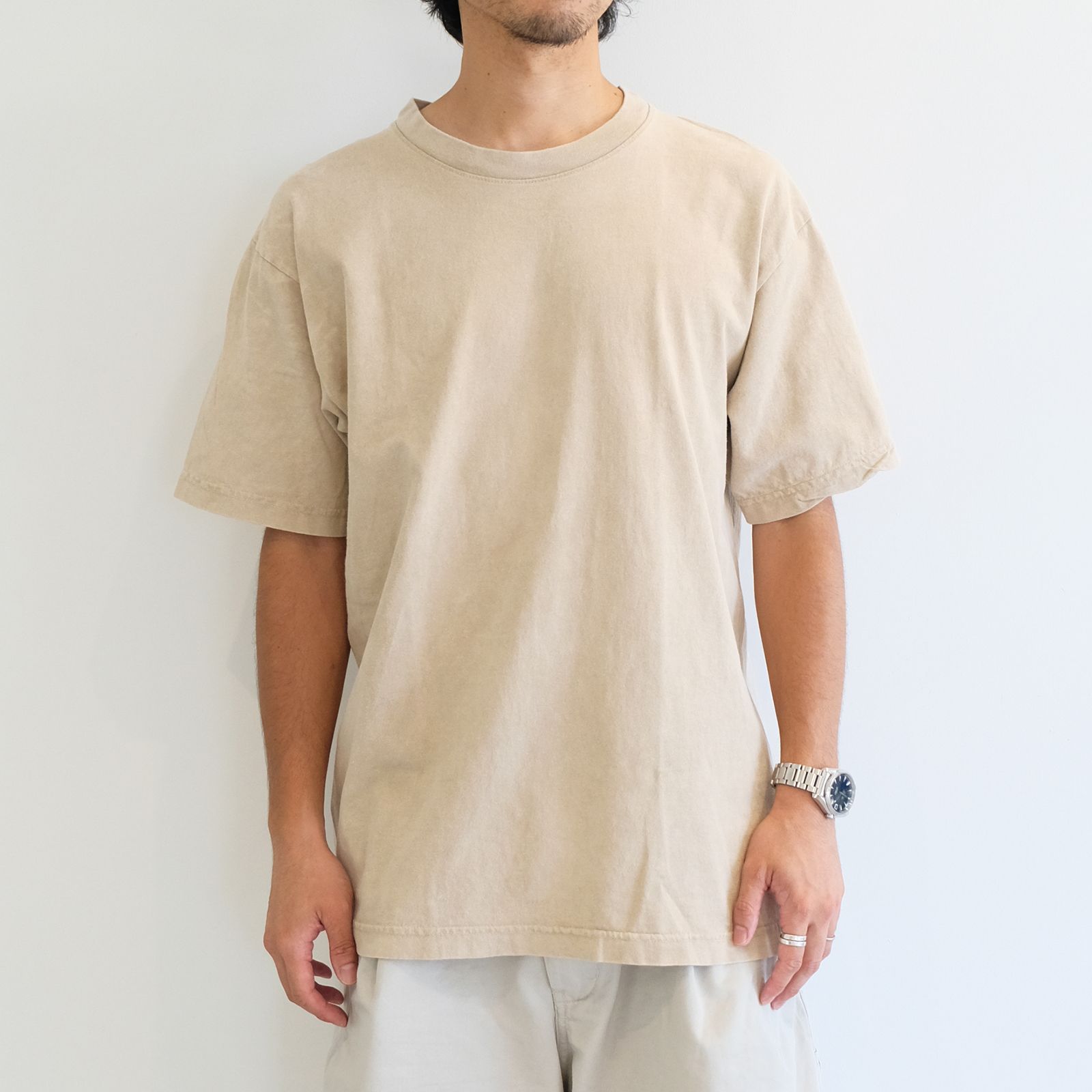 【MINE×GNS】claydye short sleeve t-shirt / クレイホワイト