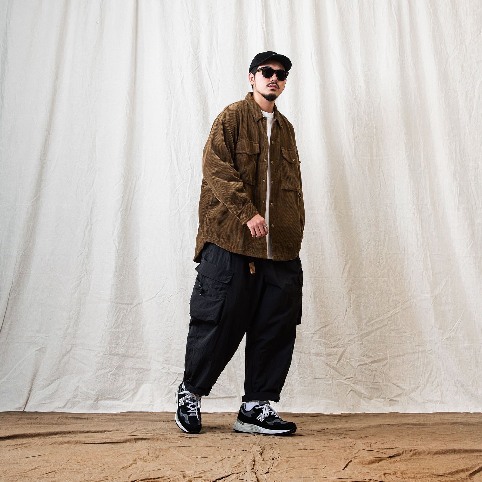 【ラスト1点 XL 】long sleeve corduroy jac-shirts / ダークブラウン