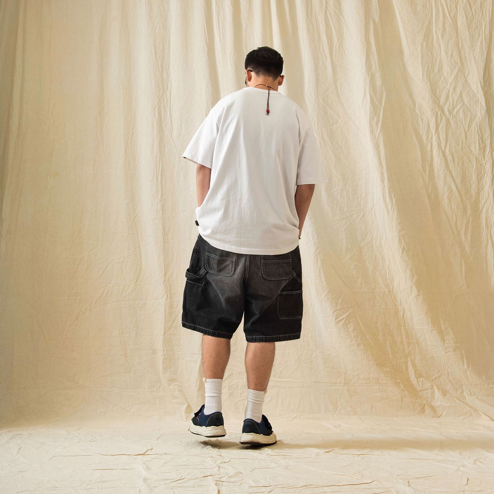 【ラスト1点 XL 】hige denim shorts / ブラック