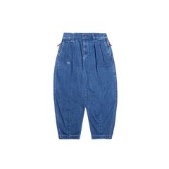 【ラスト1点 L】double pleated balloon tapered pants / ウォッシュドブルー