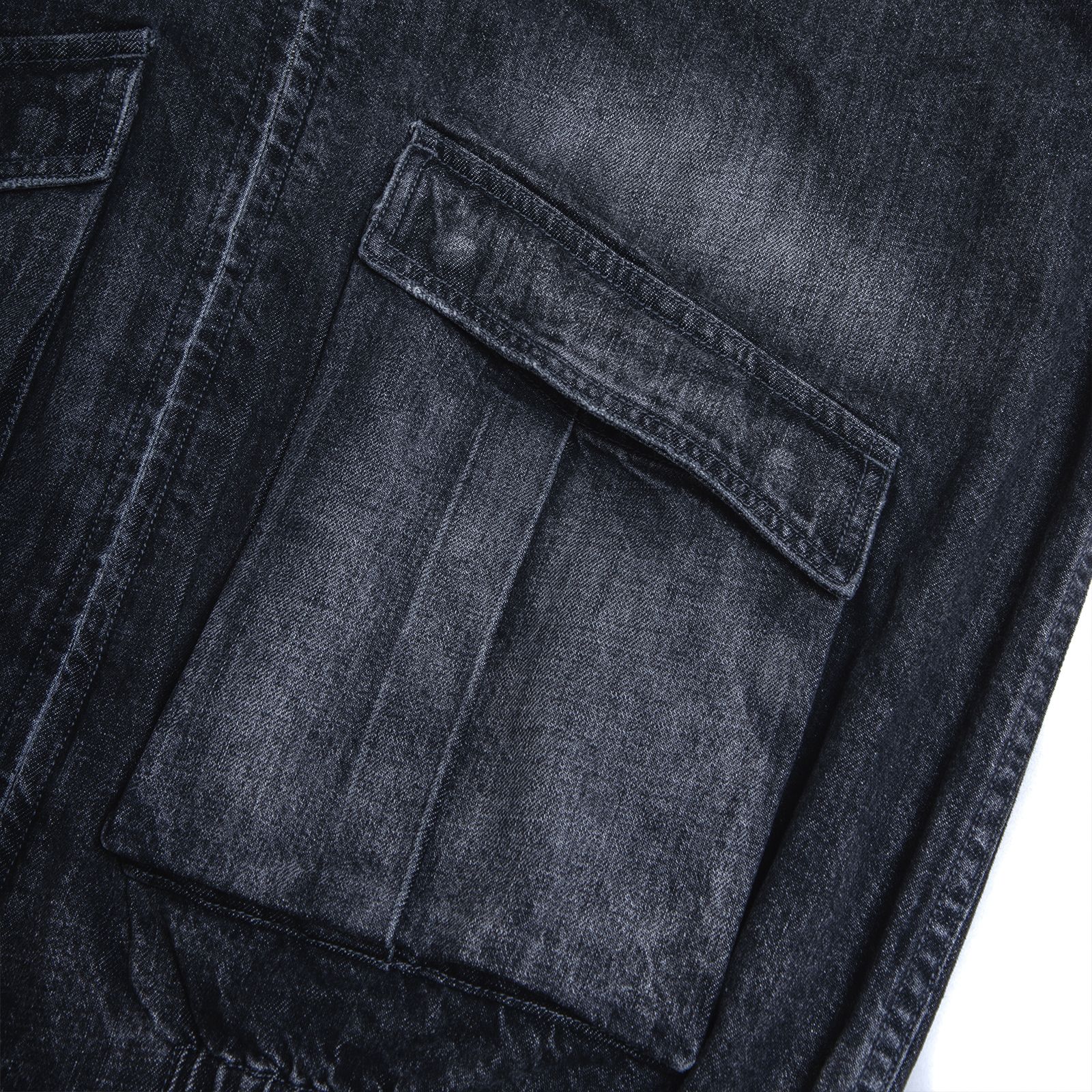 【ラスト1点 XL】distressed denim harrington jacket / ウォッシュドブラック