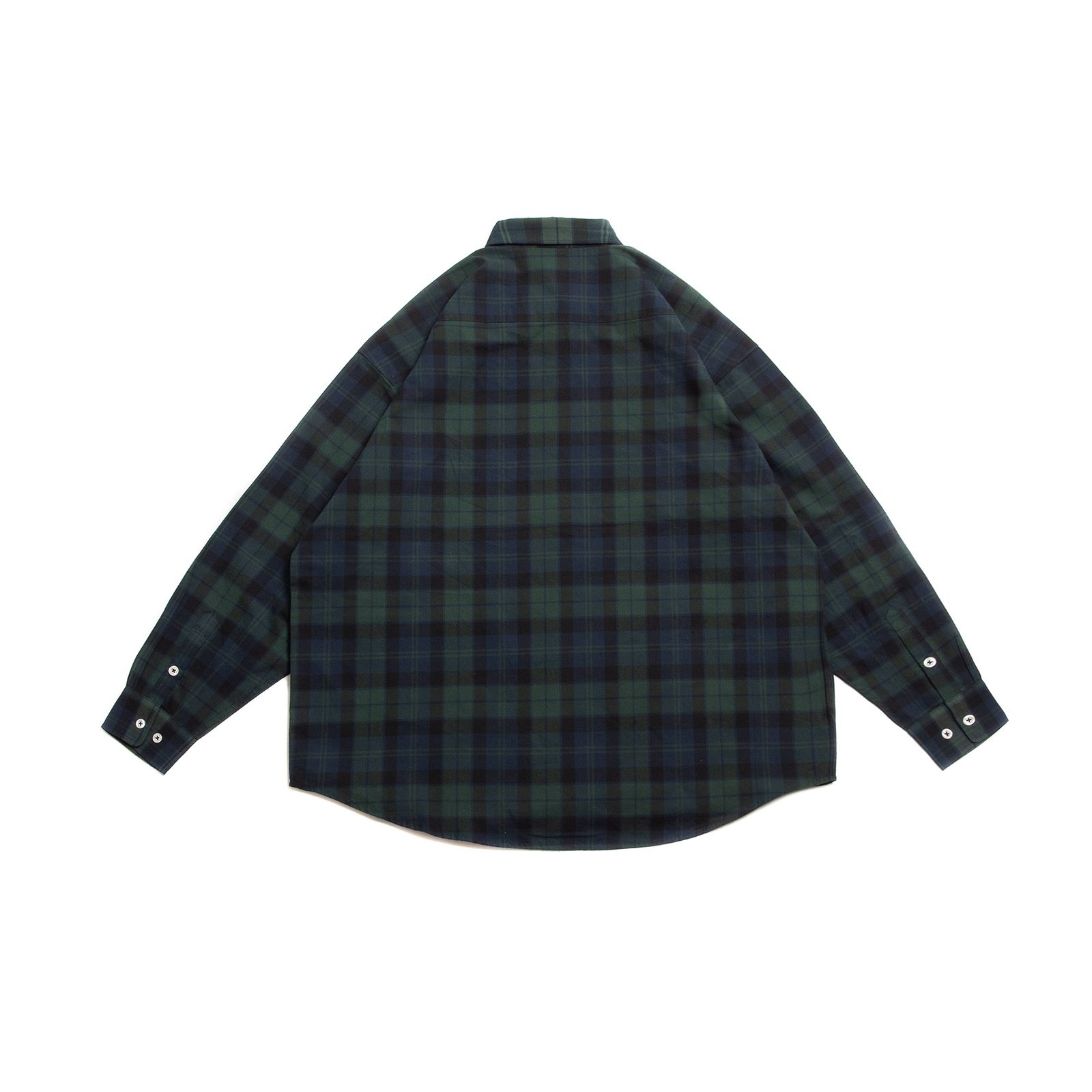 [ラスト1点 M ] persevere long sleeve check shirts / グリーン×ブルー