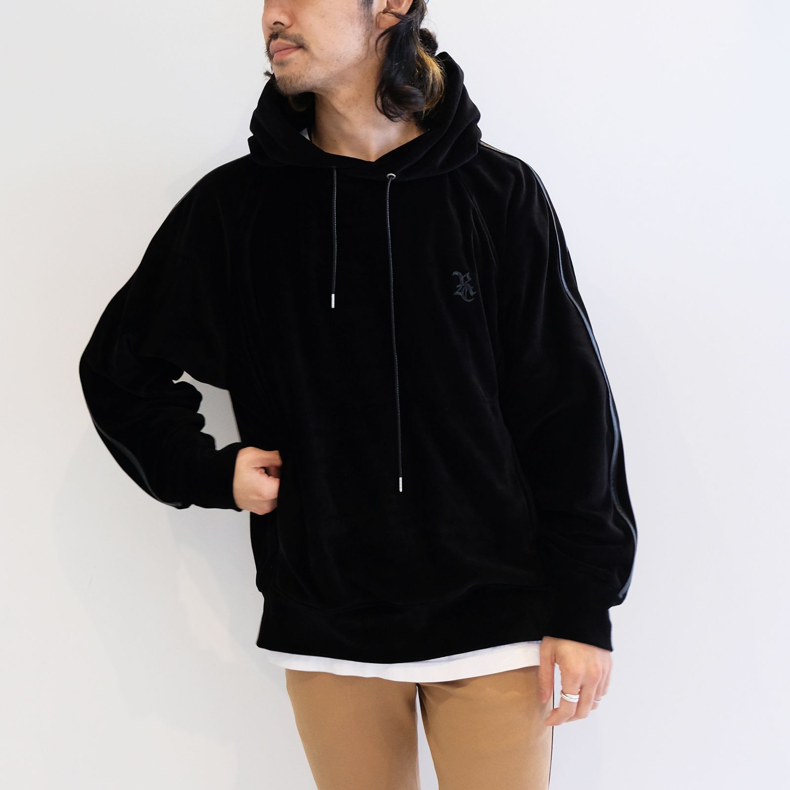 新品RESOUNDCLOTHINGベロアパーカー3メンズBEIGE定価29700