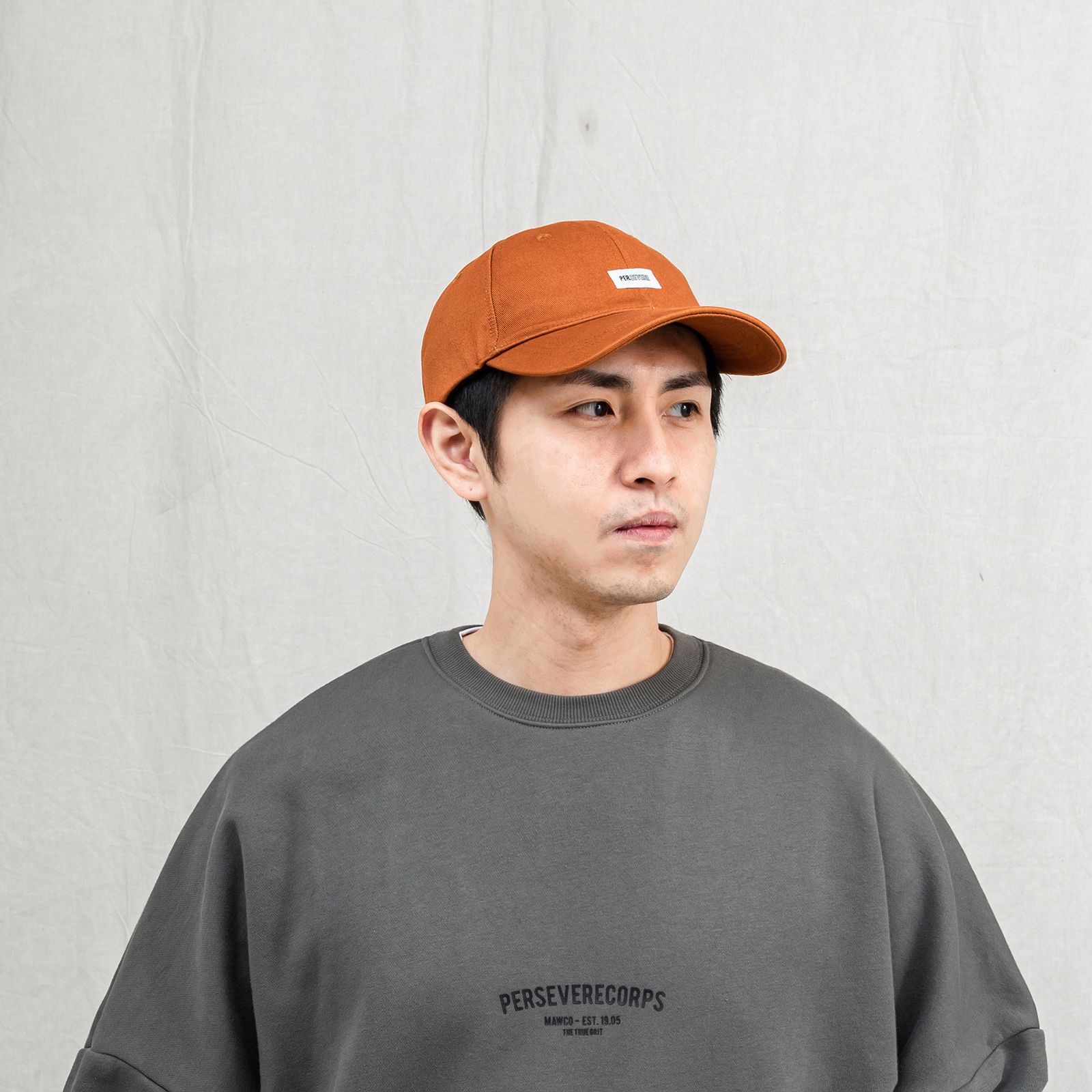 【ラスト1点】6-panel twill cap / オレンジ