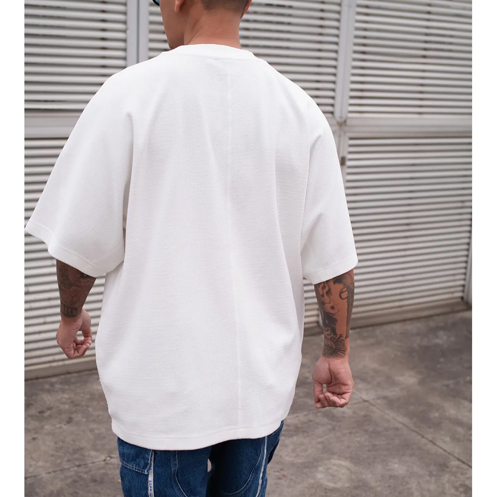 【ラスト1点 L 】wide structural crewneck / ホワイト