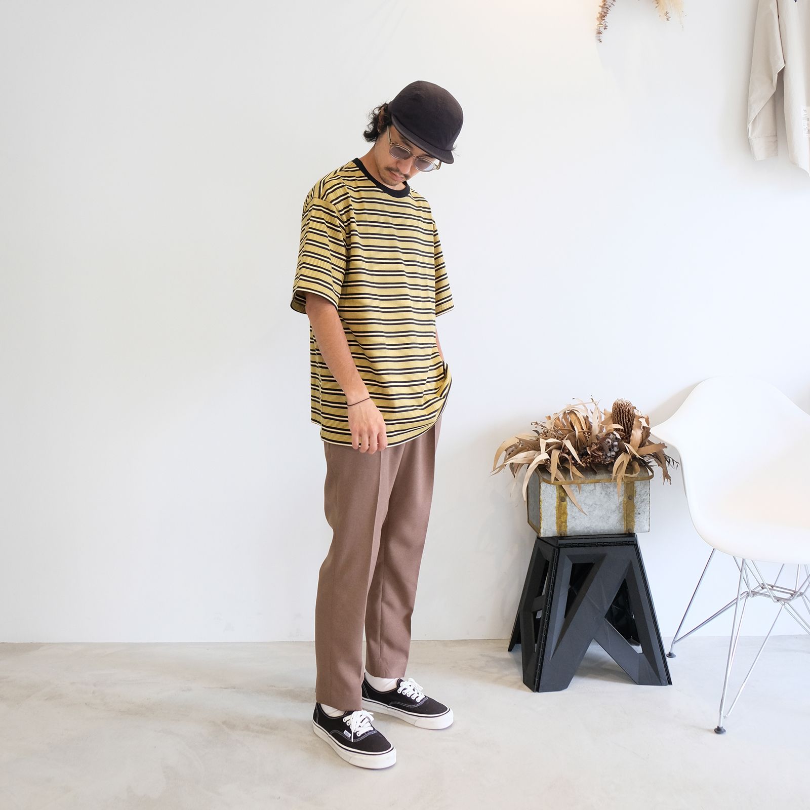 【2023.6.17(Sat) 】オリジナルのボーダーデザインが印象的な同系色でまとめたTシャツコーデ