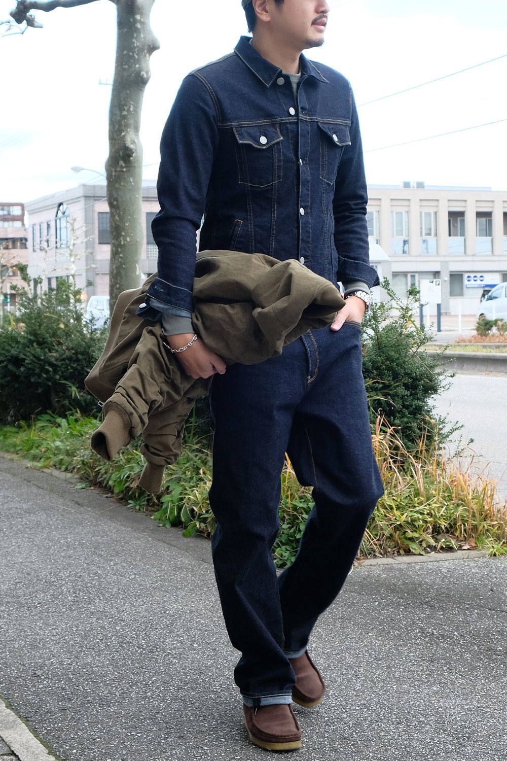 男らしさを意識した冬のカジュアルコーデ