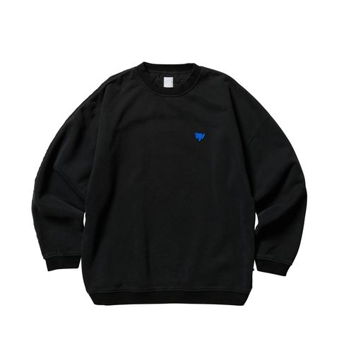【ラスト1点 M】cotton fleece quilted crewneck / ブラック