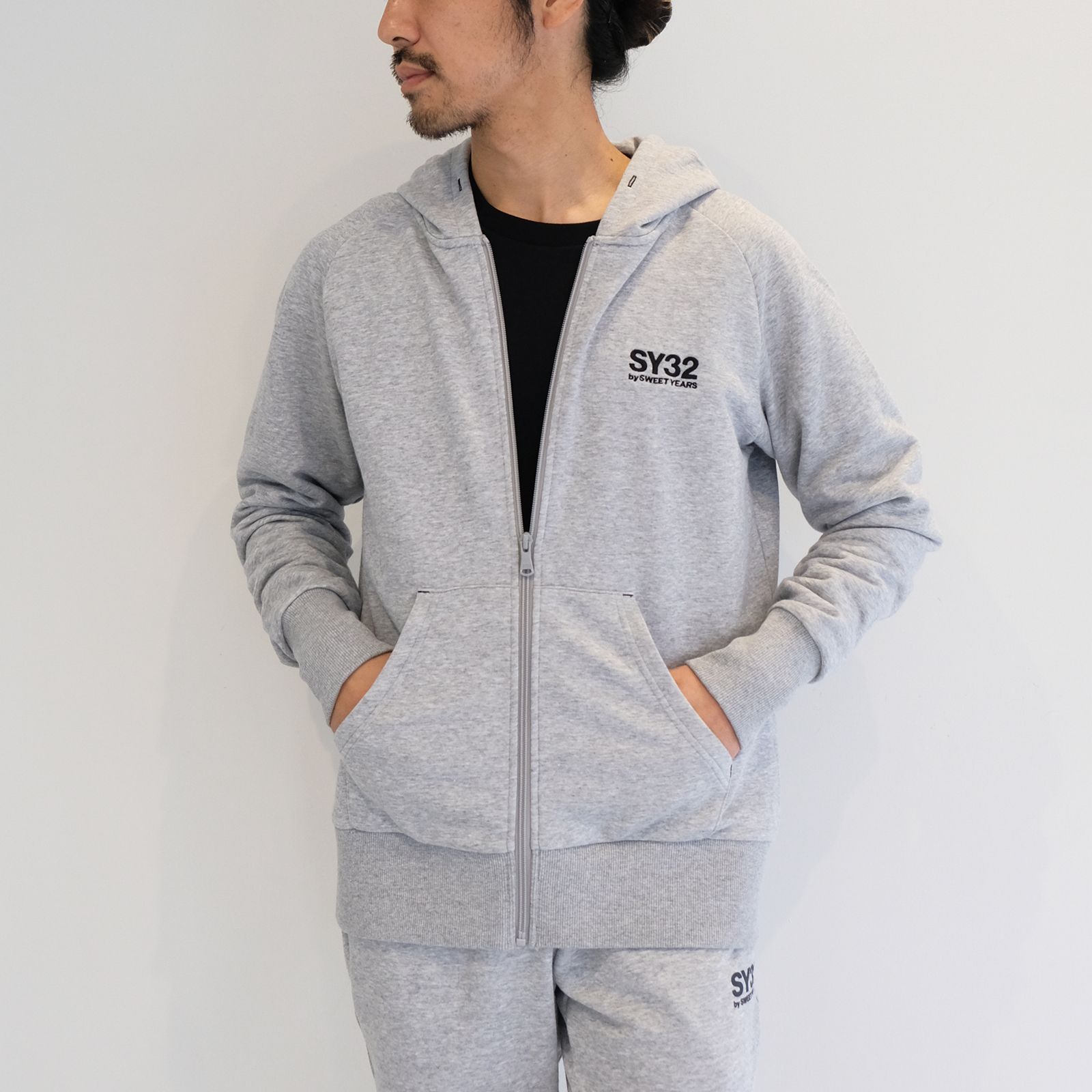 SY32 by SWEET YEARS - 【ラスト1点 M 】basic zip hoodie / グレー | Filo