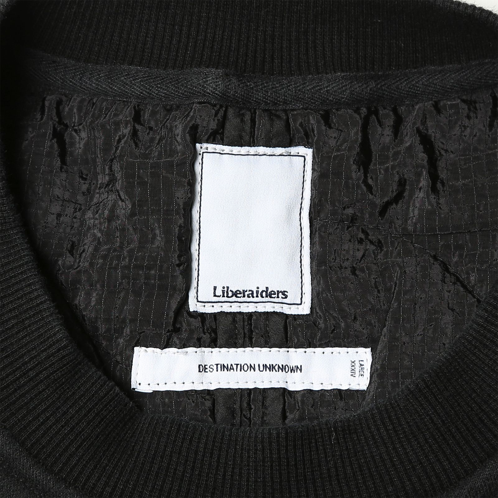 【ラスト1点 M】cotton fleece quilted crewneck / ブラック