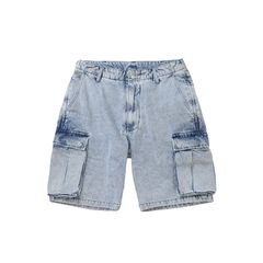 WASHED DENIM CARGO SHORTS / ライトブルー