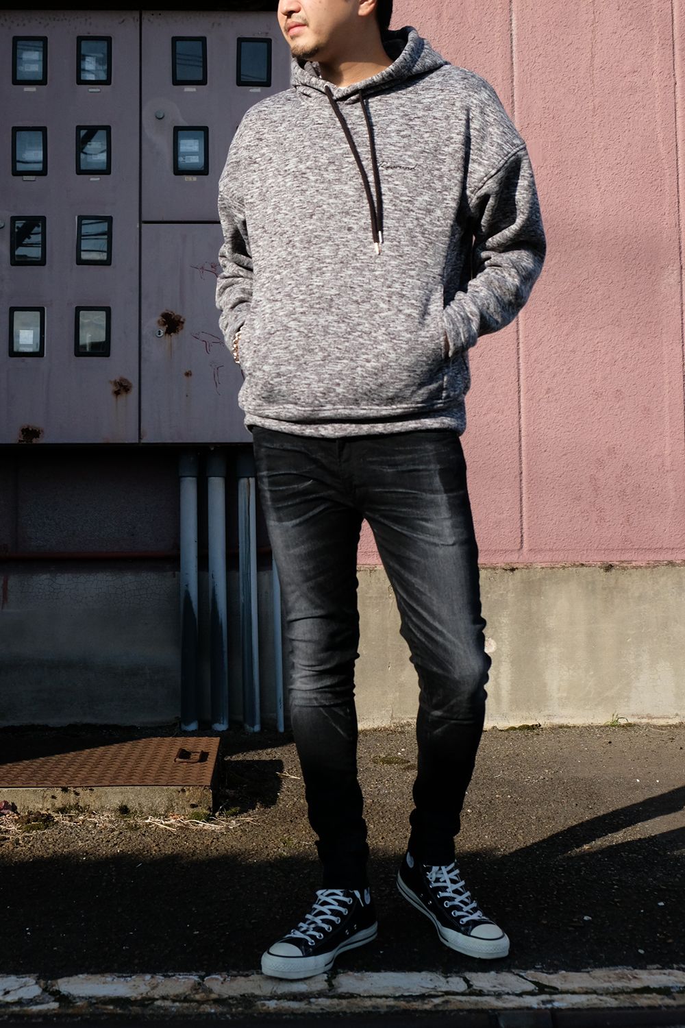 【RESOUNDCLOTHING 20AW STYLE】柔らかな印象のメランジパーカーをスタイリッシュに着こなす