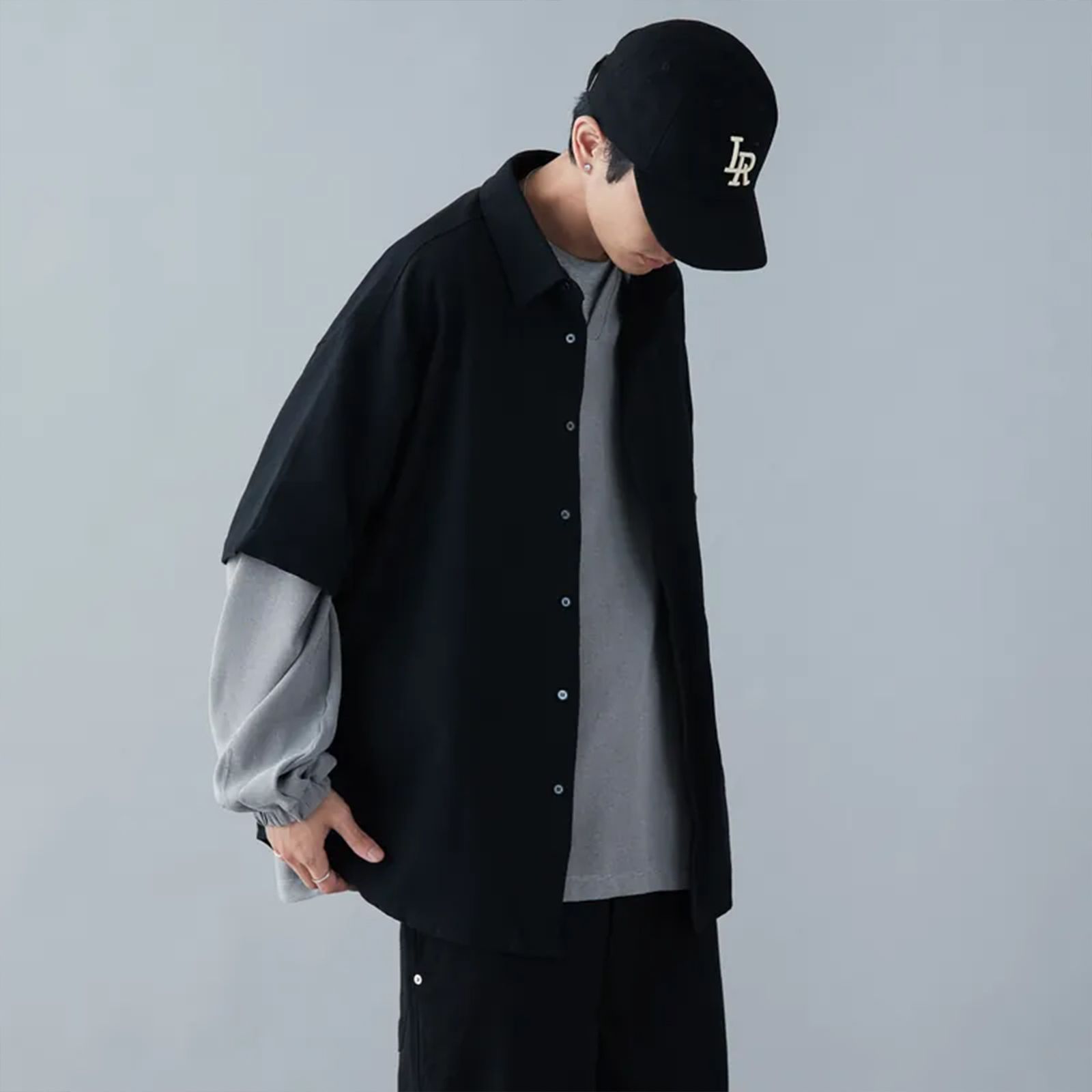 【ラスト1点 3 】New stand H/S shirt / ブラック