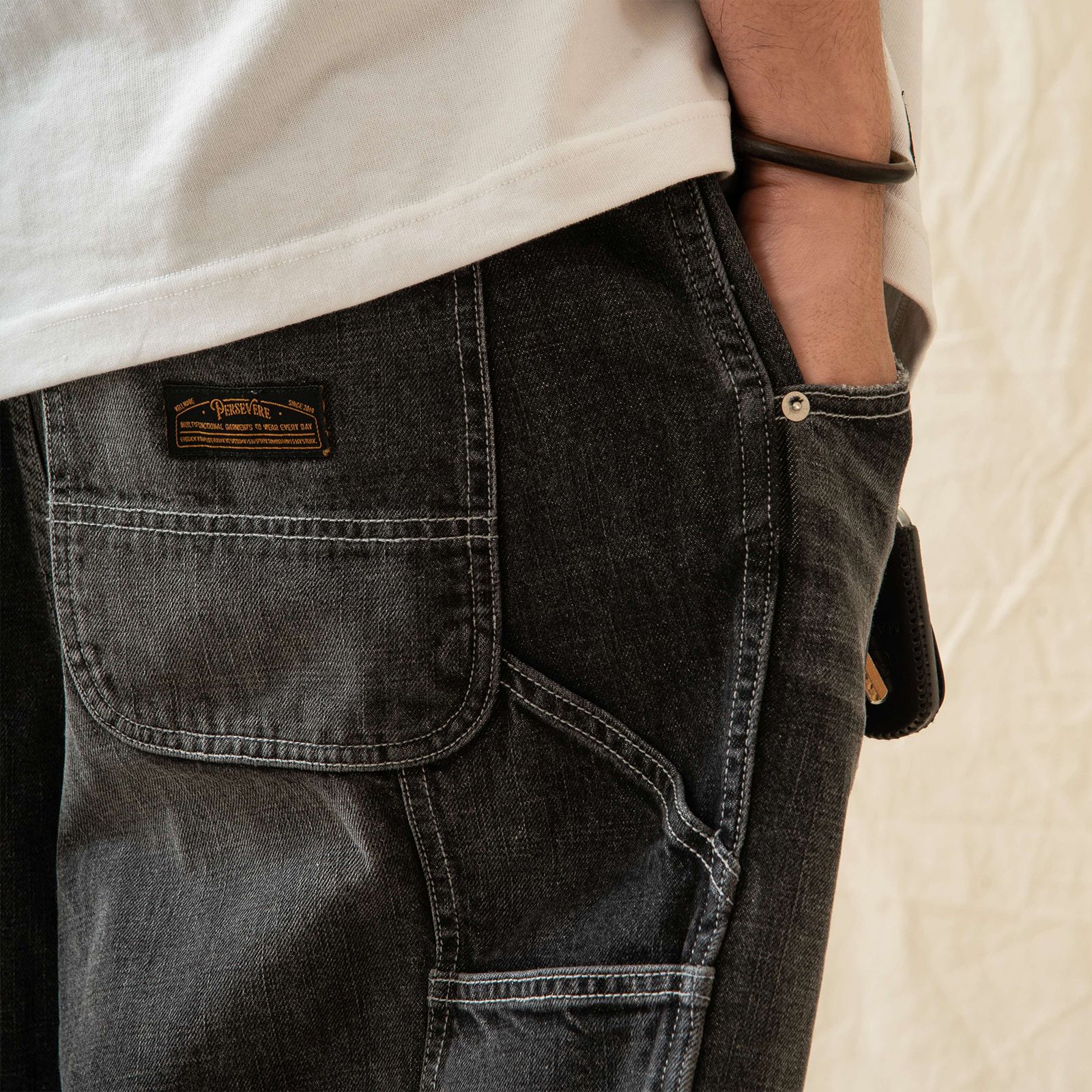 【ラスト1点 XL 】hige denim shorts / ブラック