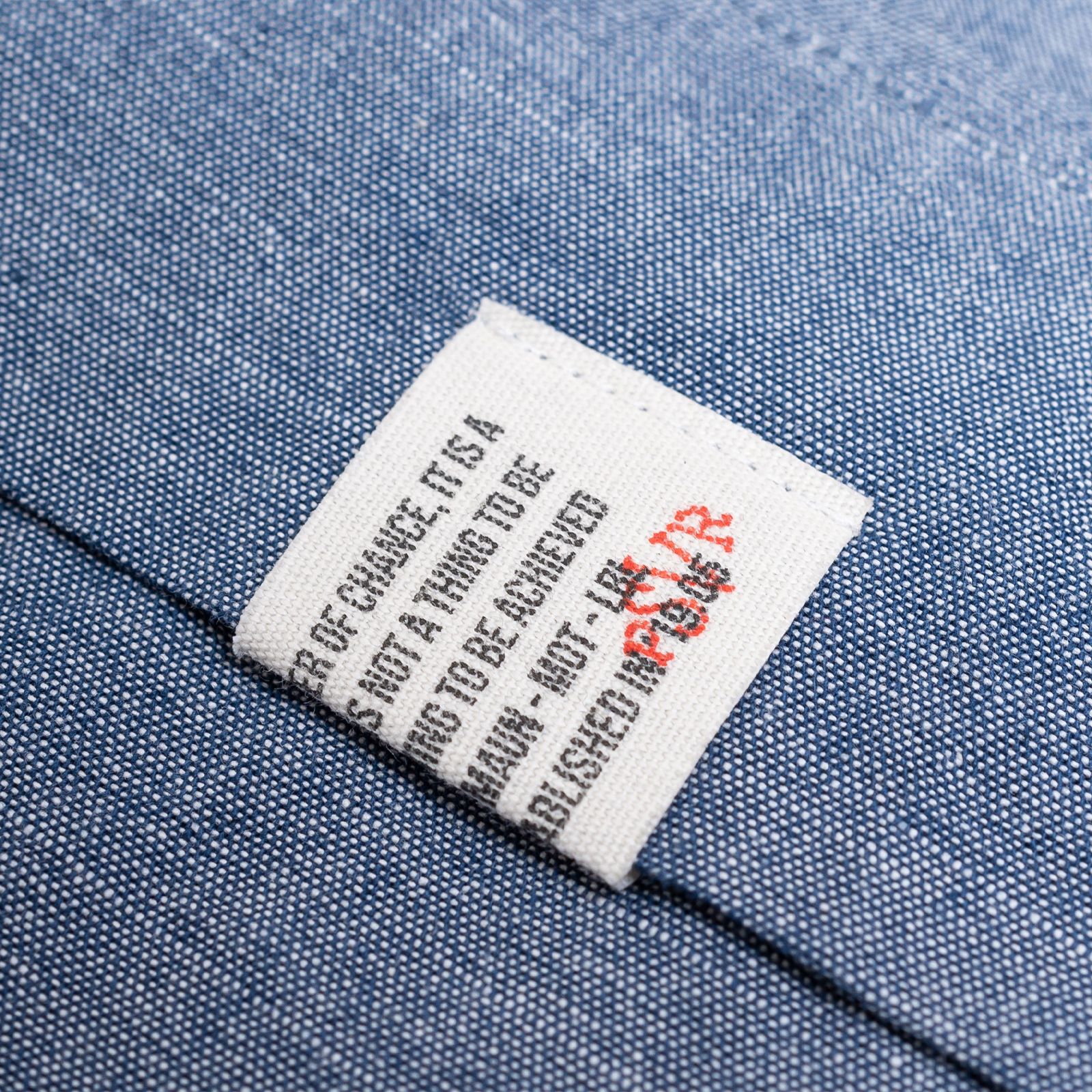 【ラスト1点 L 】brand logo long-sleeve oversized chanbray shirt / ライトブルー