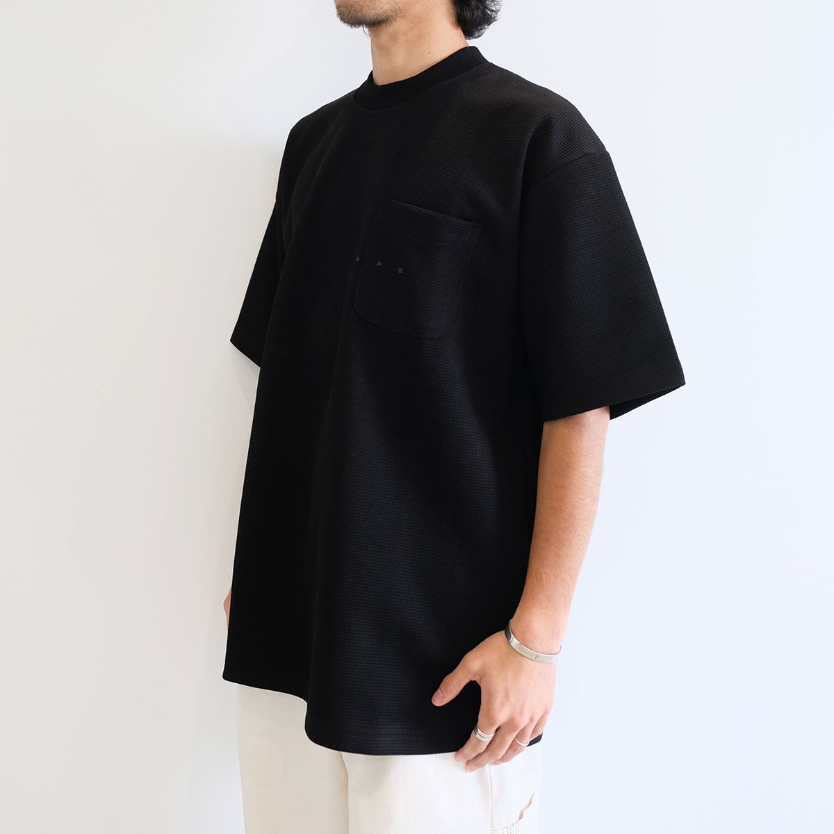 【ラスト1点 3 】Crew Neck Heavy Thermal Tee / ブラック