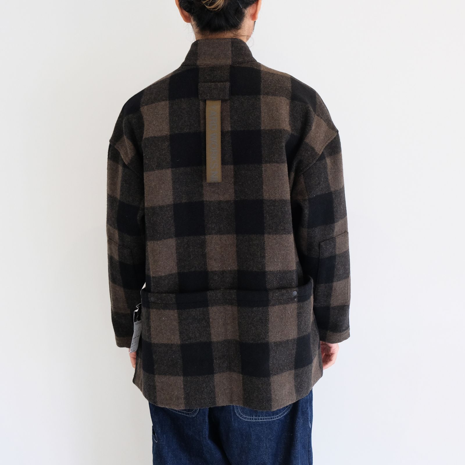 [ラスト1点]【グッドネイバーズシャツ×YARD WORKS】jasper wool yard shirt jacket / カーキチェック