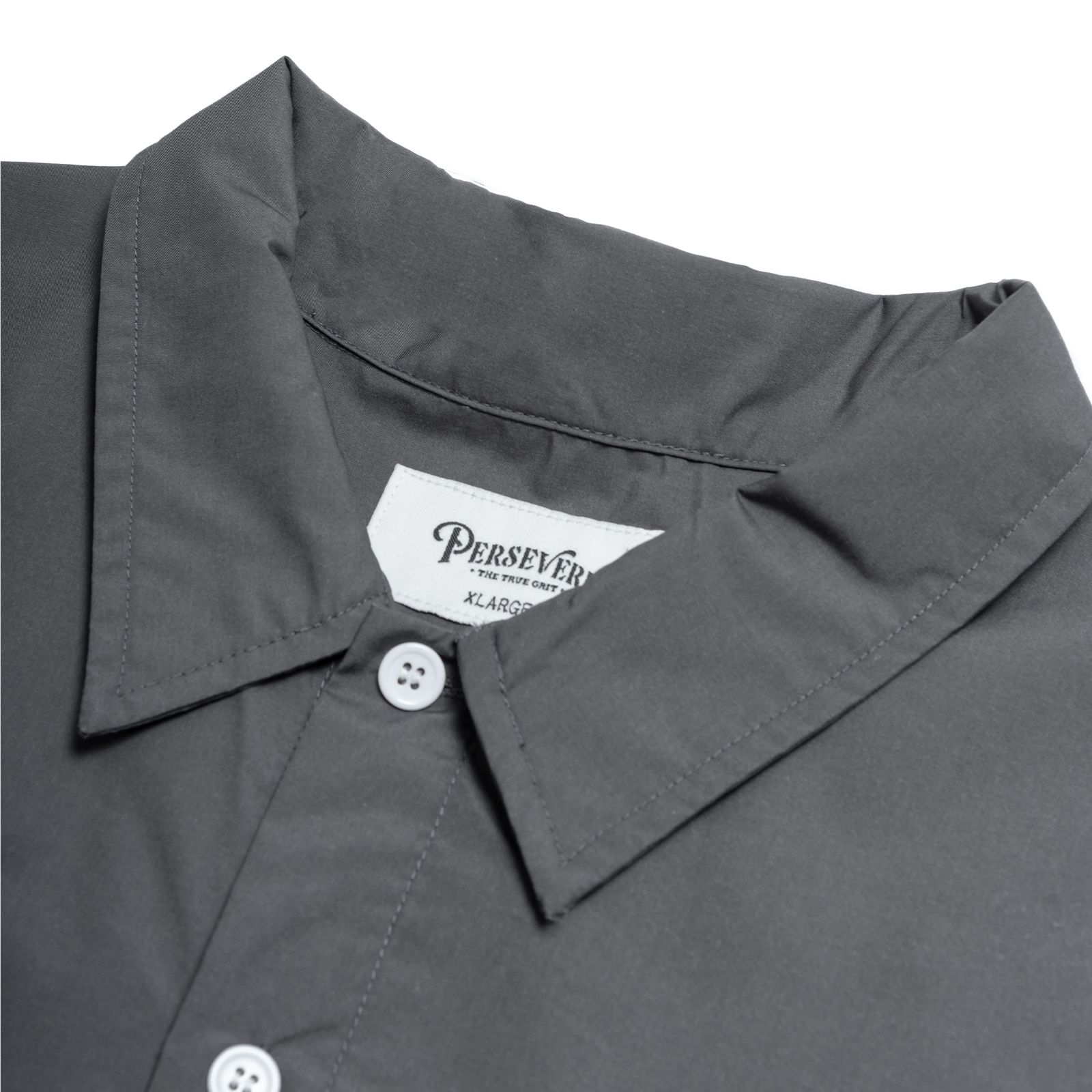brand logo loose-fit shirt / ダークグレー